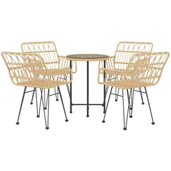 vidaXL 5-tlg. Garten-Essgruppe Poly Rattan