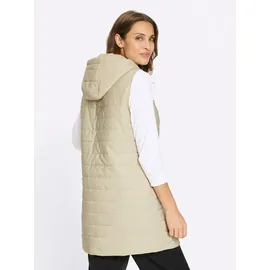Inspirationen Longweste INSPIRATIONEN, Damen, Gr. 50, sand, 100% Polyester, unifarben, Westen Longweste