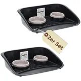 GarPet 2er Set Futterstation Hund 2 Näpfe Futterbar mit erhöhter Rückwand Hundenapf erhöht Hundebar Futternapf Unterlage Matte Hunde Napfset Katzen