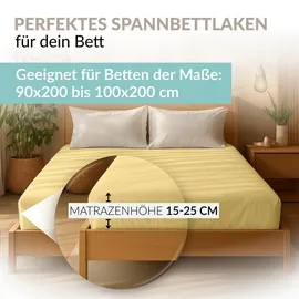 Carpe Sonno Spannbettlaken Jersey 90 x 200 - 100 x 200 - 140 x 200 - 160 x 200 - 180 x 200 - 200 x 200 cm gelb