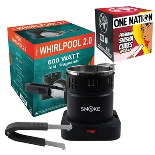 Whirlpool Elektrischer Kohleanzünder, Kleiner Grillanzünder, Kohlegrill, Mini Kohlen Ofen mit Griff Gitterschutz | 600W Blitzschnell, 1 Kg Kohle