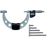 Mitutoyo Digitale Bügelmessschraube mit auswechselbarem Messamboss, 0-150 mm, IP65, inkl. 6 Ambosse