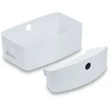 hauck Organizer Set, Weiß - Kompatibel mit Alpha+ & Beta+ Kinderhochstuhl, Großer Aufbewahrungskorb bis 5 kg & Kleine Hängebox mit Deckel bis 3 kg, Leicht Abwischbar