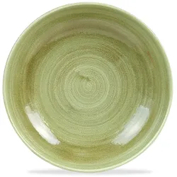 Churchill Super Vitrified Stonecast Patina Teller Tief Coup 24,8cm, 12 Stück in Verbranntem Grün, rund