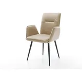 DELIFE Polsterstuhl Vinja-Flex, 4-Fuß konisch Schwarz Mikrofaser Beige Vintage beige|weiß