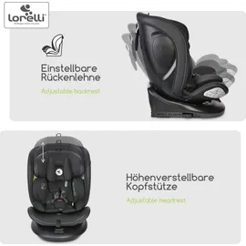 Lorelli Kindersitz Aviator, Mitwachsender Autositz mit Isofix grau