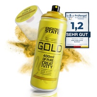 King Kong State Premium Sprühlack gold glänzend - hochdeckende Sprühfarbe für den DIY-Bereich, geeignet für alle Oberflächen; Spraylack Made in Germany, Sprühdose 400ml (gold glanz)