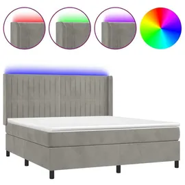 vidaXL Boxspringbett 180 x 200 cm Hellgrau