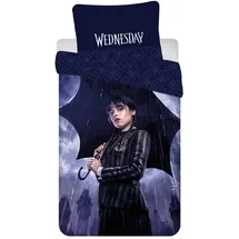 COFI 1453 Wednesday Addams Rain Lila 140 x 200 cm + 70 x 90 cm