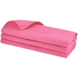 Daloual 3X Piquee-Geschirrtuch, in Gastro-Qualität, 100% Baumwolle, 70x50 cm, hochwertiges Waffelpikee, Farbe: rosa/pink