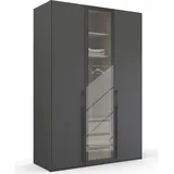 Rauch Drehtürenschrank RAUCH "Kleiderschrank Schrank Garderobe SKAT SHINE mit hochwertigem", grau (graphit), B:151cm H:223cm T:63cm, Holzwerkstoff, Schränke, Drehtürenschrank, transparentem Grauglas inkl. umfangreichem Zubehör MADE IN GERMANY