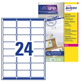 Avery Zweckform Avery L7159 – 15 Stück 360 Etiketten Kunstdruck Laser 63,5 x 33,9 mm weiß