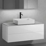 neoro n50 Unterschrank B: 120 cm mit 2 Auszügen, Waschtisch B: 58 cm weiß matt, B: 120.5 BN0065WM+BN0424WH+BN0404C3