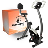 Fjoerdesports Heimtrainer Fjoerdesports Senioren Heimtrainer, Heimtrainer (Geschwindigkeitsüberwachung, gepolsterter Sitz, verstellbare Widerstandsstufen, Handpulssensoren, Zusammenklappbar, verstellbare Höhe, LCD-Display, Gepolsterter Sitz, verstellbare Widerstandsstufen), Heimtrainer Fahrrad, mit Trainingscomputer mit LCD-Anzeige schwarz