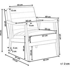 Beliani Sessel LEKNES Bouclé 72 x 71 x 70 cm Cremeweiß