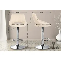 CLP Barhocker Milet Stoff creme/chrom