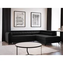 Sofnet Ecksofa Alice mit Schlaffunktion und Bettkasten, Wohnlandschaft mit einstellbare Kopfstützen, Couch, Sofa, Bettsofa, Schlafsofa (Schwarz (Kronos 07),