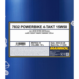 Mannol MN7832 4-Takt Powerbike 15W-50 10 L