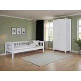 Mid.you Einzelzimmer, Weiß, Holz, Kiefer, massiv, 2 Fächer, Schlafzimmer, Komplette Schlafzimmer