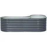 Floraworld Hochbeet Welle L-Form 240 x 80 x 82 cm Schwarz
