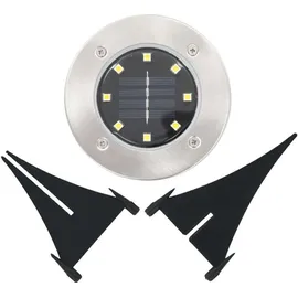 vidaXL Solarleuchte Edelstahl 8 Stk. LED RGB-Lichtfarbe silber