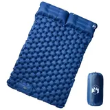 vidaXL Doppel-Isomatte mit Kissen Selbstaufblasend Marineblau