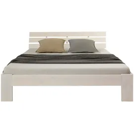 Homestyle4u Holzbett 180 x 200 cm mit Lattenrost in Weiß