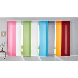 Gardinenbox 1er Set Schiebegardine Flächenvorhang Mikrofaser Vorhang Gardine Raumteiler HxB 245x60 cm Weiß Matt Paneelwagen Beschwerungsstange, 85600N