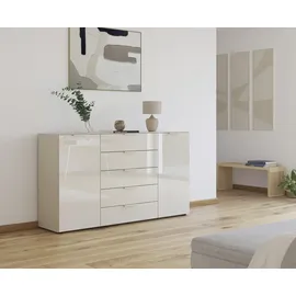 Rauch Kombikommode 180 x 99 x 42 cm Beige / Glas Beige (Champagner)