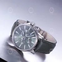 Bauhaus Aviation Herrenuhr mit Lederband Titan Chronograph Alarm 10
