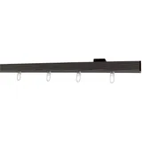 GARESA Gardinenstange Finn Deckenmontage, 1-läufig, Wunschmaßlänge, mit Bohren, verschraubt, Innenlaufprofil, Deckenmontage grau|schwarz 130 cm