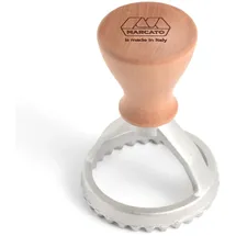 Marcato Ravioli und Keks Ausstecher 58 mm Rund Holz und Aluminium
