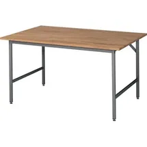 Rau Arbeitstisch Jerry B1500xT1000xH800-850mm Platte Buche-Massiv,S.25mmGestell grau