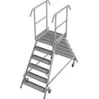 Krause KRAUSE® STABILO fahrbare Podestleiter, beidseitig begehbar, Profilrost R13,