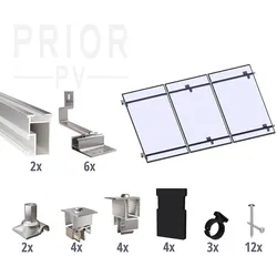 Prior PV Schrägdach-Montageset 3 Solarmodule