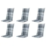 Gardissimo Hochlehnerauflage 6 er Set Gartenstuhlauflagen Sya grau 120x50 cm, (Spar-Set, 6 St., 6 Auflagen), UV-beständig inkl. Bindebänder und Halteband für Hochlehner-Stühle grau