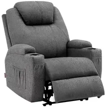 MCombo Relaxsessel 7061 Stoff 92 x 109 x 92 cm Grau elektrisch mit Relaxfunktion