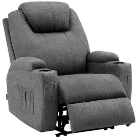 MCombo Relaxsessel 7061 Stoff 92 x 109 x 92 cm Grau elektrisch mit Relaxfunktion