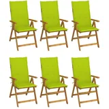 vidaXL Klappbare Gartenstühle mit Kissen 8 St. 55 x 60 x 111 cm grün