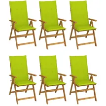 vidaXL Klappbare Gartenstühle mit Kissen 8 St. 55 x 60 x 111 cm grün