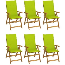 vidaXL Klappbare Gartenstühle mit Kissen 8 St. 55 x 60 x 111 cm grün