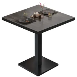 BM | Bistrotisch | B:T:H 80 x 80 x 75 cm | Wenge / Schwarz | Quadratisch | Schwarzer Rand