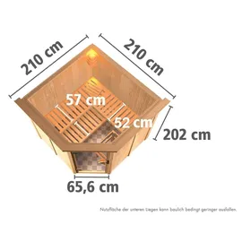 Karibu Jarin inkl. 9 kW Ofen + ext. Steuerung + Dachkranz