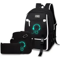 Asge Schulrucksack Jungen Mädchen Teenager Rucksack Groß 3-teiliges Set Schulranzen Reflektierender Wasserdicht Backpack School Bags for Boys Schultasche für Schule Travel Outdoor