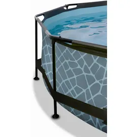 EXIT TOYS Stone Pool 300 x 76 cm inkl. Filterpumpe und Abdeckung