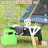 Toolbrothers tragbarer Holzkohle Grill schwarz