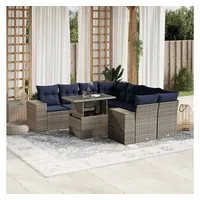 vidaXL Gartensofa-Set 9-tlg. grau