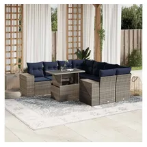 vidaXL Gartensofa-Set 9-tlg. grau