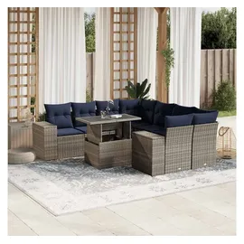 vidaXL Gartensofa-Set 9-tlg. grau