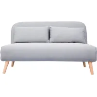 Miliboo Umwandelbarer 2-Sitzer AMIKO aus hellgrauem Gewebe